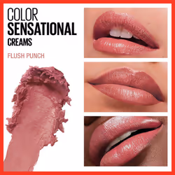 Maybelline Color Sensational Lipstick  Lip Makeup  Cream Finish  Hydrating Lipstick  Flush Punch  Nude Pink  1 Count