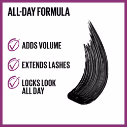 Maybelline The Falsies Lash Lift Washable Mascara Volumizing  Lengthening  Lifting  Curling  Multiplying  Eye Makeup  Blackest Black  1 Count