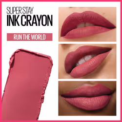 - SuperStay Ink Crayon Matte Longwear Lipstick Run the World 80-0.04 oz (1.1 g)