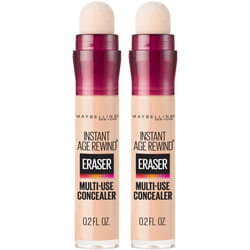 Maybelline Instant Age Rewind Eraser Dark Circles Treatment Multi-Use Concealer  Warm Light  0.2 Fl Oz (Pack of 2) (Packaging May Vary)