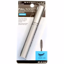 Maybelline Full 'N Soft Waterproof Mascara  Very Black [311]  0.28 oz (Pack of 2)