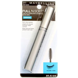 Maybelline Full 'N Soft Waterproof Mascara  Very Black [311]  0.28 oz (Pack of 2)