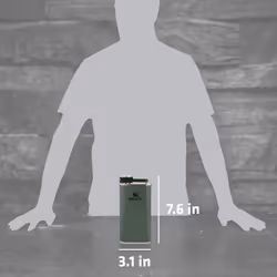 Stanley Classic Flask 8oz with NeverLose Cap  Wide Mouth Stainless Steel Hip Flask for Easy Filling  Pouring  Insulated BPAFr