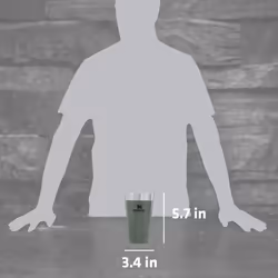 STANLEY Adventure Inulsated Stacking Beer Pint Glass  16oz Stainless Steel Double Wall Rugged Metal Drinking Tumbler Hammertone