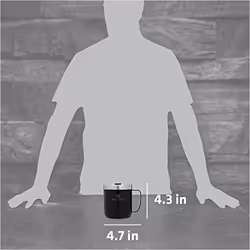 Stanley Stay Hot Camp Mug - Durable 18/8 Stainless Steel Insulated Mug - Splash-Free Tritan Drink-Thru Lid - 12 OZ - Matte Black