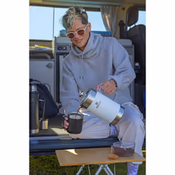 Stanley Stay Hot Camp Mug - Durable 18/8 Stainless Steel Insulated Mug - Splash-Free Tritan Drink-Thru Lid - 12 OZ - Matte Black