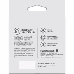 Stanley Quencher Tumbler Lid 40 oz | Twist on Flowstate 3-Position Lid Replacement for Tumbler with Handle | Accessory fits Stainless Steel Drinking C