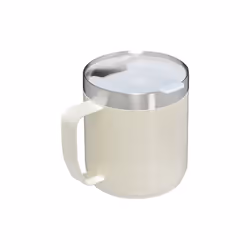 Stanley Stay Hot Camp Mug - Durable 18/8 Stainless Steel Insulated Mug - Splash-Free Tritan Drink-Thru Lid - 12 OZ - Cream Gloss