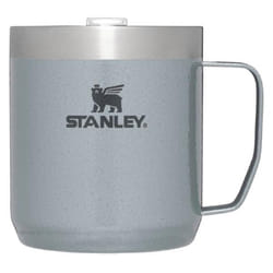 Stanley Stay Hot Camp Mug - Durable 18/8 Stainless Steel Insulated Mug - Splash-Free Tritan Drink-Thru Lid - 12 OZ - Hammertone Silver