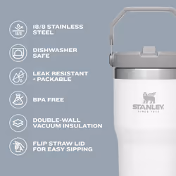 Stanley IceFlow Stainless Steel Tumbler with Straw  Vacuum Insulated Water Bottle for Home  Office or Car Reusable Cup with Str