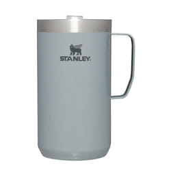 Stanley Stay Hot Camp Mug - Durable 18/8 Stainless Steel Insulated Mug - Splash-Free Tritan Drink-Thru Lid - 24 OZ - Hammertone Silver