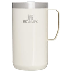 Stanley Stay Hot Camp Mug - Durable 18/8 Stainless Steel Insulated Mug - Splash-Free Tritan Drink-Thru Lid - 24 OZ - Cream Gloss