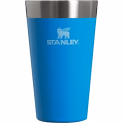 Stanley Adventure Inulsated Stacking Beer Pint Glass  Stainless Steel Double Wall Rugged Metal Drinking Tumbler  16 Oz  Azure