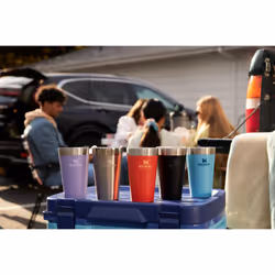 Stanley Adventure Inulsated Stacking Beer Pint Glass  Stainless Steel Double Wall Rugged Metal Drinking Tumbler  16 Oz  Lilac