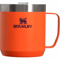 Stanley Stay Hot Camp Mug - Durable 18/8 Stainless Steel Insulated Mug - Splash-Free Tritan Drink-Thru Lid - 12 OZ - Tigerlil ...