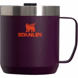 Stanley Stay Hot Camp Mug - Durable 18/8 Stainless Steel Insulated Mug - Splash-Free Tritan Drink-Thru Lid - 12 OZ - Plum