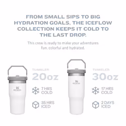 Stanley IceFlow Stainless Steel Tumbler - Vacuum Insulated Water Bottle for Home  Office or Car Reusable Cup with Straw Leak Resistant Flip Cold for 1
