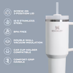 Stanley Quencher H2.0 Tumbler with Handle and Straw 20 oz | Flowstate 3-Position Lid | Cup Holder Compatible for Travel | Insulated Stainless Steel Cu