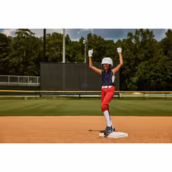 Mizuno Girls Youth Belted Low Rise Fastpitch Softball Pant  Red  Youth