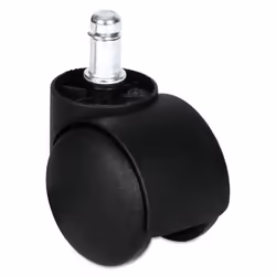 Alera ALECASTERHT1 1-1/2 in. B Stem Dual Wheel Hooded Casters - Matte Black 5/Set