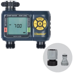 Melnor 65139AMZ AquaTimer Digital Hose Timer  2Zone Programmable Watering Timer  Quick Connect Bundle  Black  Yellow