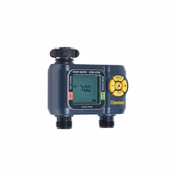 Melnor 65139AMZ AquaTimer Digital Hose Timer  2Zone Programmable Watering Timer  Quick Connect Bundle  Black  Yellow