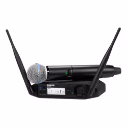 Shure GLXD24+/B58, Handheld microphone, Dynamic microphone, RF Wireless, Rack mount receiver, Metal, Handheld transmitter