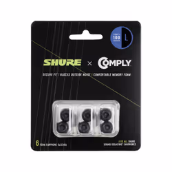 Shure EACYF1-6L, Earbud tips, Foam, Black
