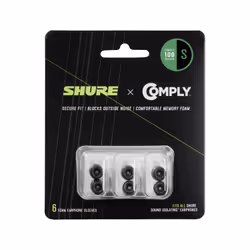 Shure EACYF1-6S, Earbud tips, Foam, Black