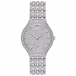 Bulova Ladies' Crystal Phantom Stainless Steel 2-Hand Quartz Watch  440 Crystals and Pave Dial Style: 96L243