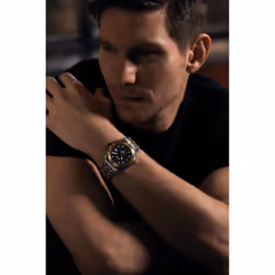 Bulova Men's Marine Star 'Series A' Two-Tone Stainless Steel Watch  Black Dial  3 Hand Model: 98D175