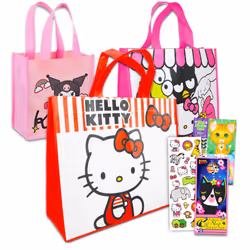 Hello Kitty Tote Bag Set for Girls - Accessories Bundle with 3 Sanrio Reusable Grocery Bags with Stickers  More | Hello Kitty ...