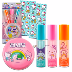 Hello Kitty Lip Gloss & Coin Purse For Beauty - Bundle with 3 Hello Kitty Lip Gloss in Assorted Flavors for Party Favors Plus ...