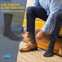 Dr. Scholl's Men's 4 Pack Diabetic and Circulatory Non-binding Crew Casual Sock  Black  Shoe Size 13-15 US