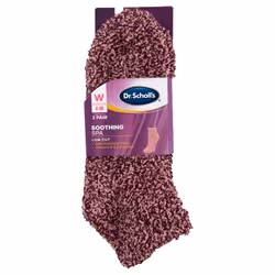 Dr. Scholl's Women's 2 Pack Soothing Spa Low Cut Lavender + Vitamin E Socks with Silicone Treads  Peach  Burgundy  Gray  Black  Shoe Size: 4