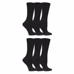Dr. Scholl's Womens Diabetes & Circulator - 4 6 Pair Packs Non-binding Comfort And Moisture Management Socks  Black  8-12 US