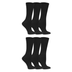 Dr. Scholl's Womens Diabetes & Circulator - 4 6 Pair Packs Non-binding Comfort And Moisture Management Socks  Black  8-12 US