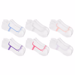 Fruit of the Loom Womens CoolZone Cotton Cushioned No Show Tab Socks 6 Pair  White  Shoe Size: 8-12