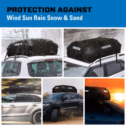 REESE 59006 Waterproof Rooftop Cargo Carrier Bag for Cars  SUVs or Trucks with/Without Roof Racks  15 Cubic Feet  Heavy Duty 840D Abrasion-Resistant P