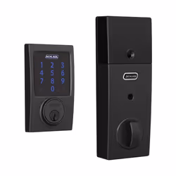 SCHLAGE BE469ZP CEN 622 Connect Smart Deadbolt with alarm with Century Trim in Matte Black Z-Wave Plus enabled