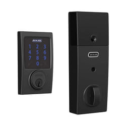 SCHLAGE BE469ZP CEN 622 Connect Smart Deadbolt with alarm with Century Trim in Matte Black  Z-Wave Plus enabled