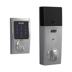 SCHLAGE BE469ZP CEN 625 Connect Smart Deadbolt with alarm with Century Trim in Bright Chrome  Z-Wave Plus enabled  3 x 8 x 2 inches