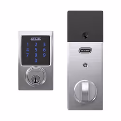 SCHLAGE BE469ZP CEN 626 Connect Smart Deadbolt With Alarm Inbuilt Century Trim In Satin Chrome