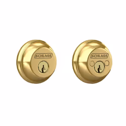 Schlage B62N605 Deadbolt with Standard Trim Keyed 2 Sides Highest Residential Security Bright Brass 2 Count