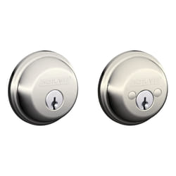 Schlage B62N618 Deadbolt with Standard Trim Keyed 2 Sides  Highest Residential Security  Polished Nickel  2 Count