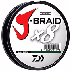 Daiwa J Braid 300m 8 Strand Round Braid Line 30 Lb 330 Yd Dark Green