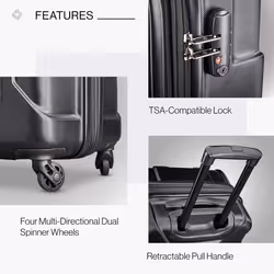 Samsonite Centric Hardside Expandable Luggage with Spinner Wheels  Black  Carry-On 20-Inch