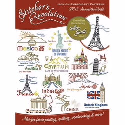Stitcher's Revolution Iron-On Transfer Pattern for Embroidery Around The World Landmarks