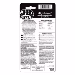 J-B Weld 8297 HighHeat Temperature Resistant Epoxy Putty Stick, Machine Gray, 2oz