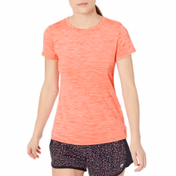 Amazon Essentials Women's Plus Size Tech Stretch Short-Sleeve Crewneck T-Shirt Available In Plus Size  Pack of 2  Coral Orange/Light Blue  Space Dye